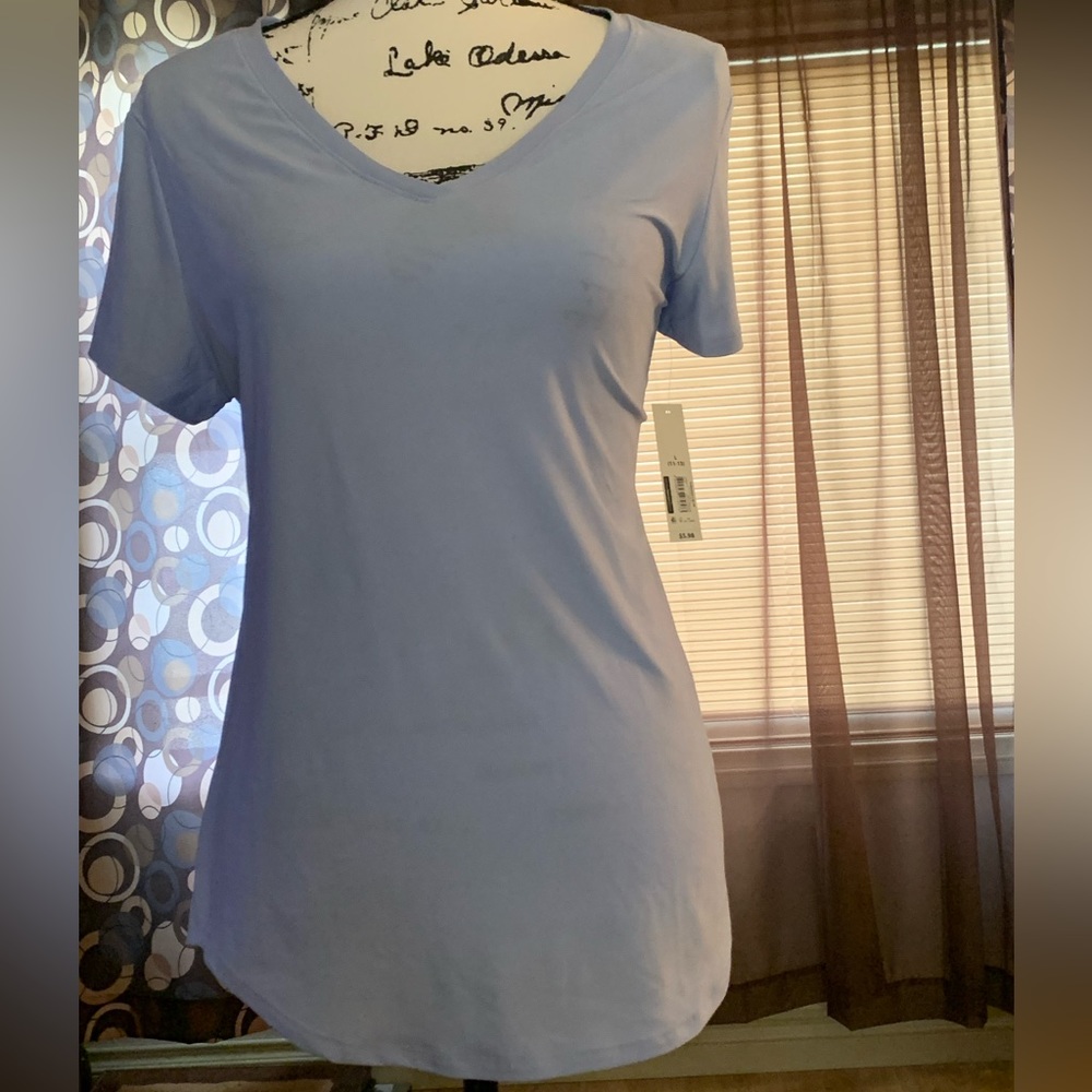 Blue V-neck